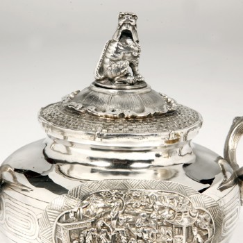 Orfèvre Duponchel - Silver milk jug and sugar pot and cover - XIXth