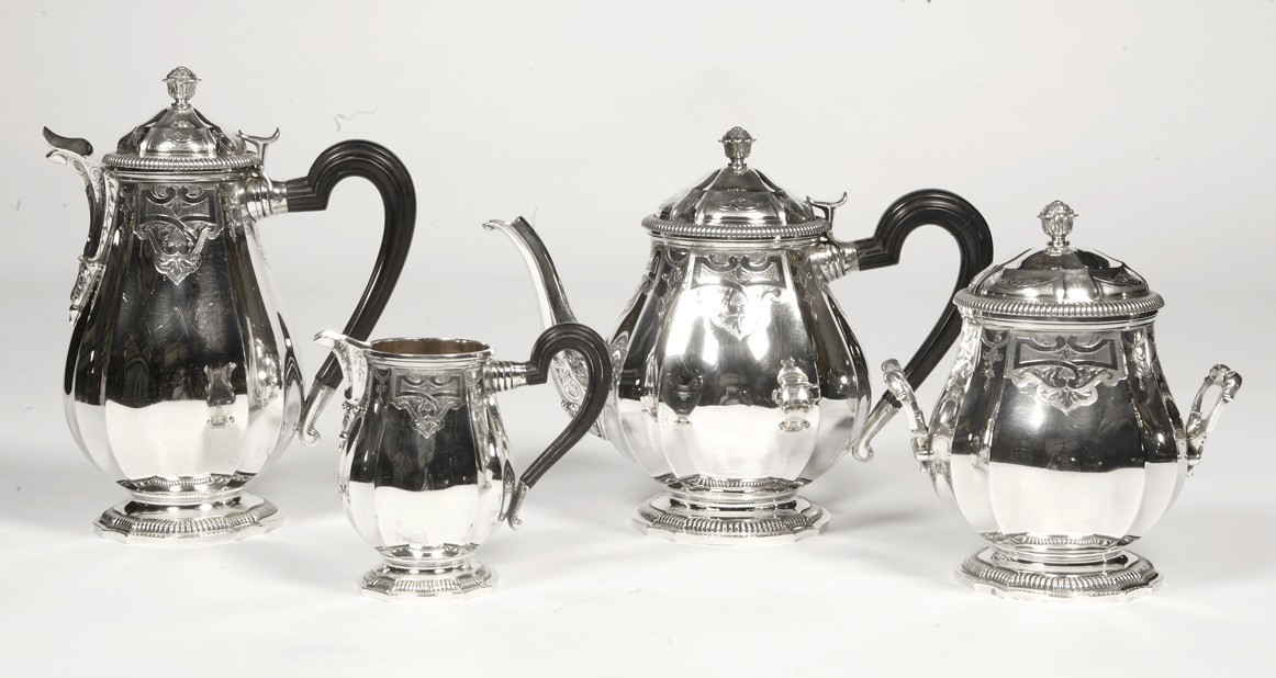 Orfèvre Broliquier et Rodet - Service à thé café en argent massif fin XIXe