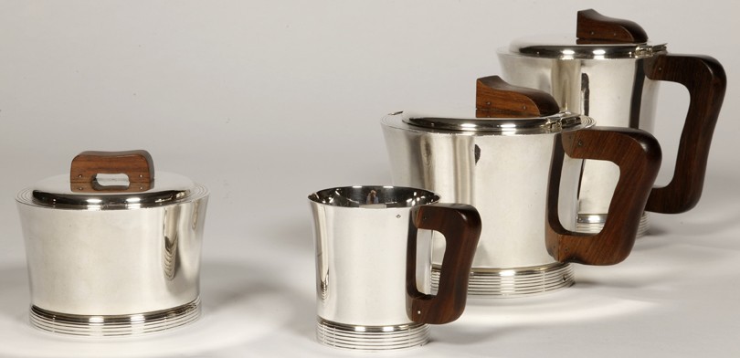 Goldsmith JEAN E. PUIFORCAT - ART DECO sterling silver tea coffee service