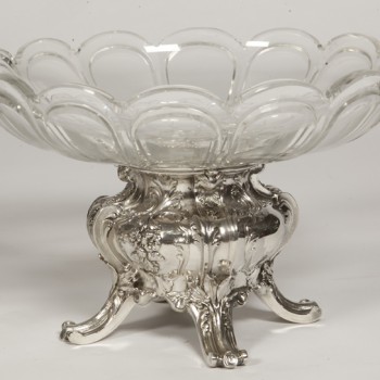 Orfèvre GUSTAVE ODIOT - Paire de coupes en argent massif et cristal BACCARAT