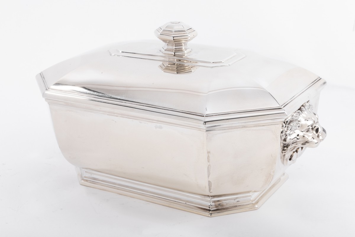 Puiforcat - Tureen covered in solid silver ART DECO period circa 1930