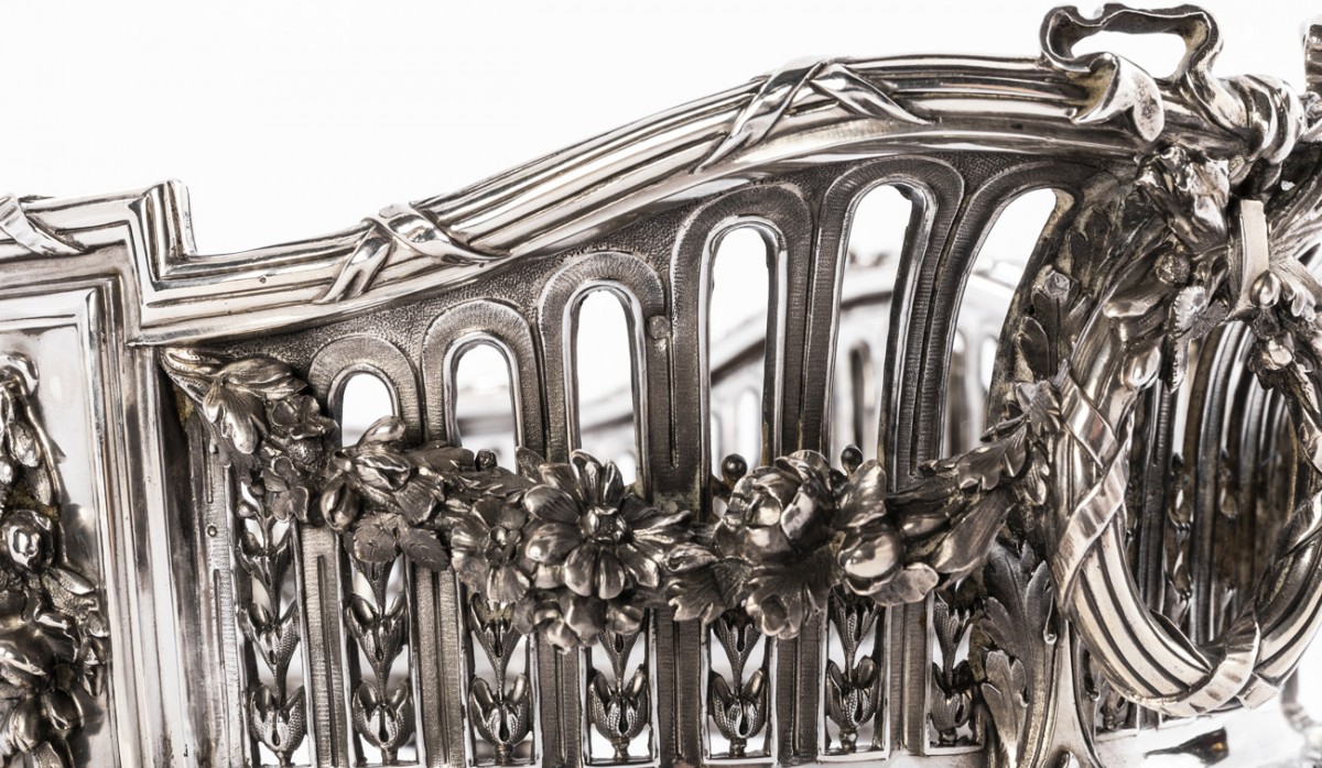 AUCOC & TETARD Solid silver centerpiece - planter agent massif XIX th