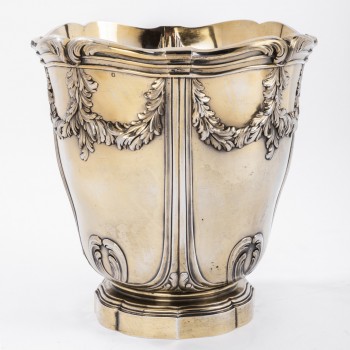 Silversmith Risler & Carre - Cooler in solid silver vermeillé XIXth