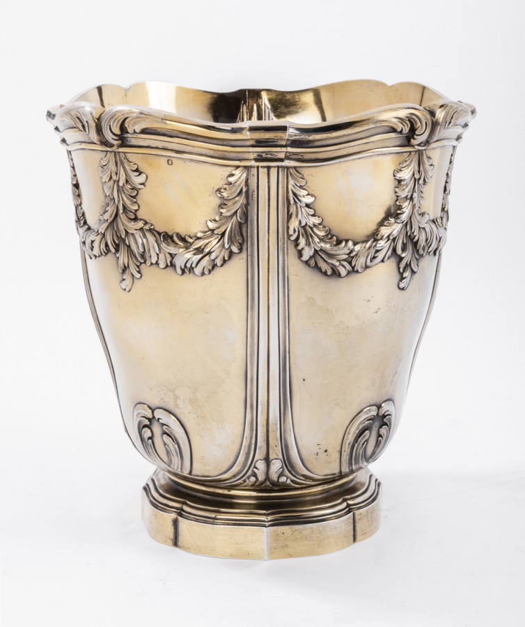 Silversmith Risler & Carre - Cooler in solid silver vermeillé XIXth