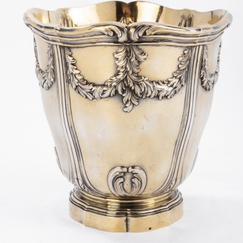 Silversmith Risler & Carre - Cooler in solid silver vermeillé XIXth