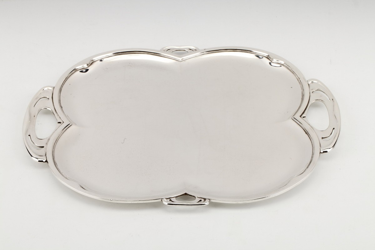 Goldsmith DEBAIN - Solid silver serving tray ART NEW period