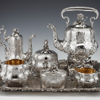 Charles Nicolas ODIOT - Important tea / coffee set in sterling silver XIXè