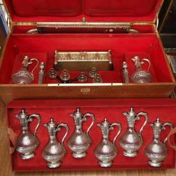 Orfèvre : BOIN TABURET –Garniture de table en argent massif vermeille XIXè vers 1860