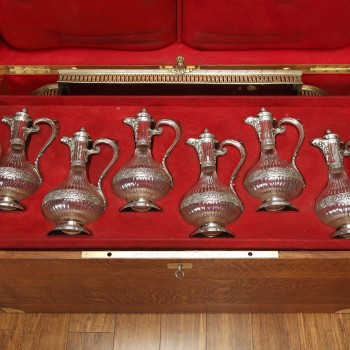 Orfèvre : BOIN TABURET –Garniture de table en argent massif vermeille XIXè vers 1860