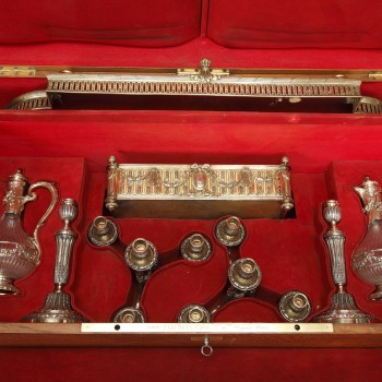 Orfèvre : BOIN TABURET –Garniture de table en argent massif vermeille XIXè vers 1860