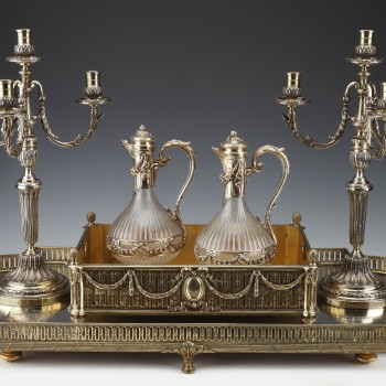 Orfèvre : BOIN TABURET –Garniture de table en argent massif vermeille XIXè vers 1860