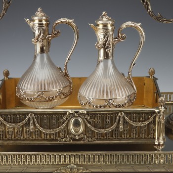 Orfèvre : BOIN TABURET –Garniture de table en argent massif vermeille XIXè vers 1860