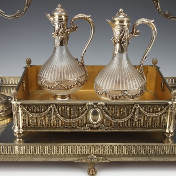 Orfèvre : BOIN TABURET –Garniture de table en argent massif vermeille XIXè vers 1860