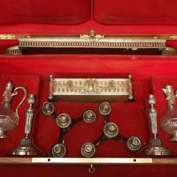 Orfèvre : BOIN TABURET –Garniture de table en argent massif vermeille XIXè vers 1860