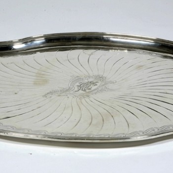 Goldsmith A. AUCOC - Sterling silver oval tray 19th century