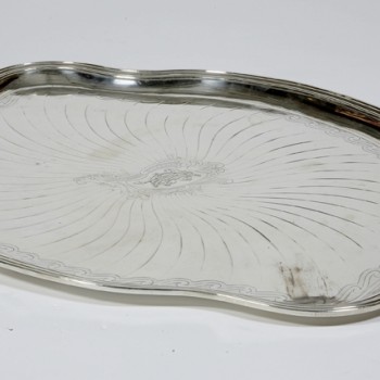 Goldsmith A. AUCOC - Sterling silver oval tray 19th century