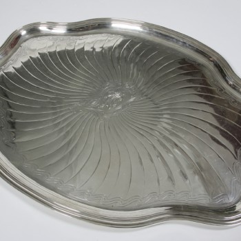 Goldsmith A. AUCOC - Sterling silver oval tray 19th century