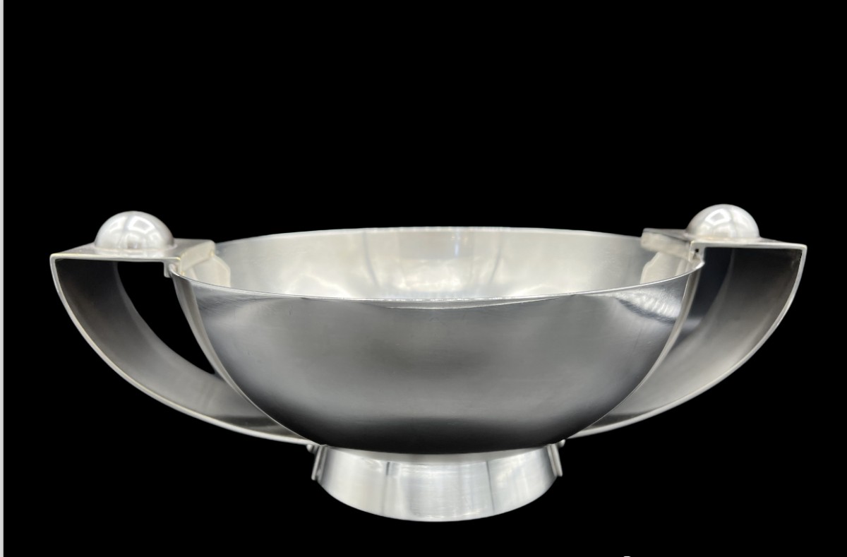 Orfèvre CHRISTOFLE – COUPE MODERNISTE  désigner LUC LANEL– Epoque ART DECO