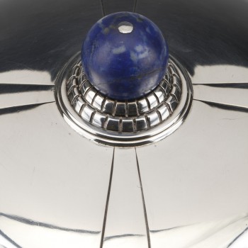 Jean Elisée PUIFORCAT - Covered pot in silver and Lapis Lazuli Art Deco