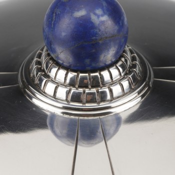 Jean Elisée PUIFORCAT - Covered pot in silver and Lapis Lazuli Art Deco