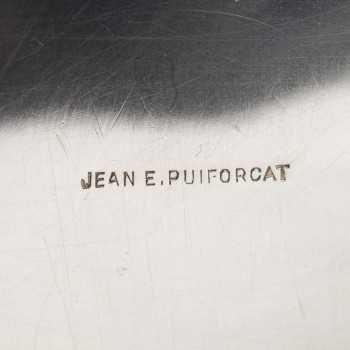 Jean Elisée PUIFORCAT - Boîte couverte en argent et Lapis Lazuli Art Déco