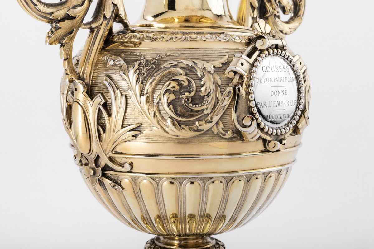 Silver and vermeil racing trophy by Duponchel in 1860