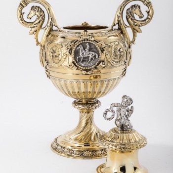 Silver and vermeil racing trophy by Duponchel in 1860
