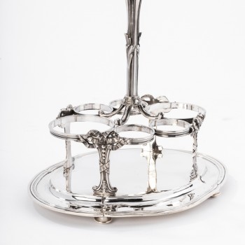Silversmith ODIOT - Cruet / Vinegar in solid silver/crystal late 19th century