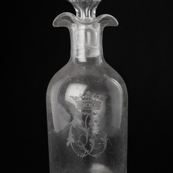 Silversmith ODIOT - Cruet / Vinegar in solid silver/crystal late 19th century