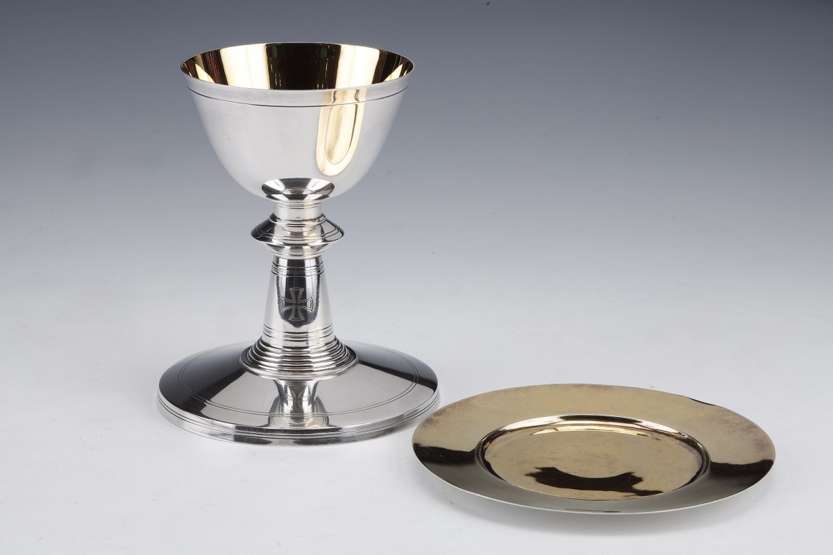 Goldsmith BOIN TABURET - Chalice in silver and vermeil ART DECO period