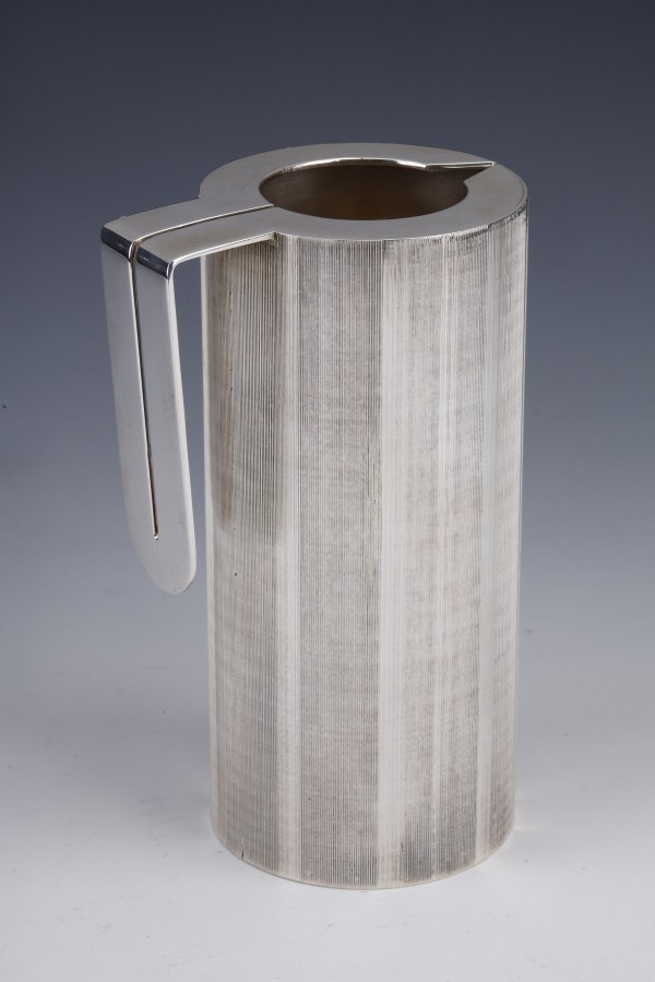 LELLA MASSIMO - PITCHER in brushed solid silver XXth c. 1971