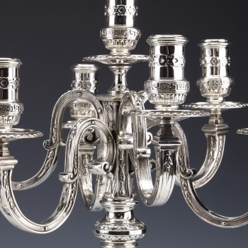MARRET Frères - Important Pair of 19th Century Sterling Silver Candelabra