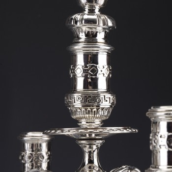 MARRET Frères - Important Pair of 19th Century Sterling Silver Candelabra