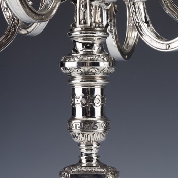 MARRET Frères - Important Pair of 19th Century Sterling Silver Candelabra