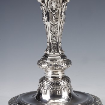 MARRET Frères - Important Pair of 19th Century Sterling Silver Candelabra