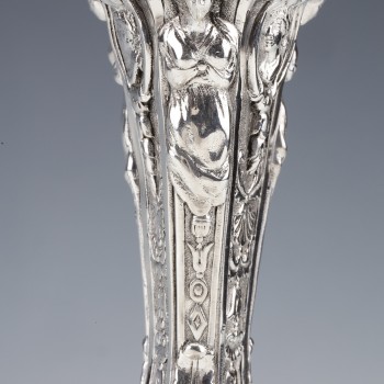 MARRET Frères - Important Pair of 19th Century Sterling Silver Candelabra
