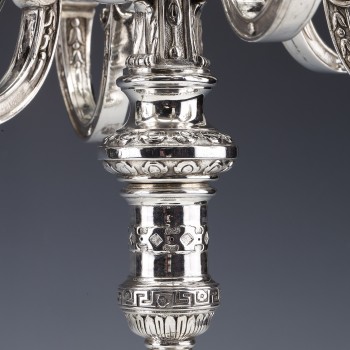 MARRET Frères - Important Pair of 19th Century Sterling Silver Candelabra