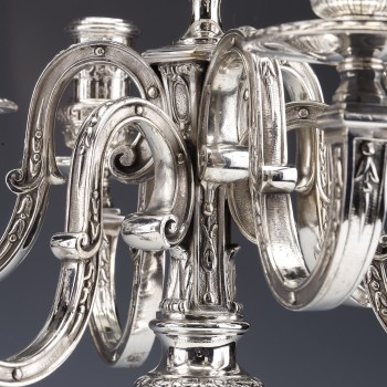 MARRET Frères - Important Pair of 19th Century Sterling Silver Candelabra