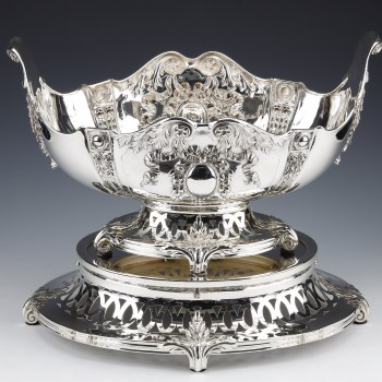 Solid silver centerpiece on its frame Germany late 19th century