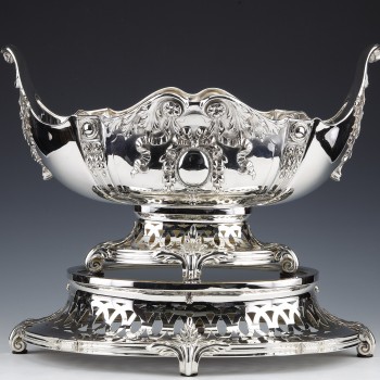 Solid silver centerpiece on its frame Germany late 19th century