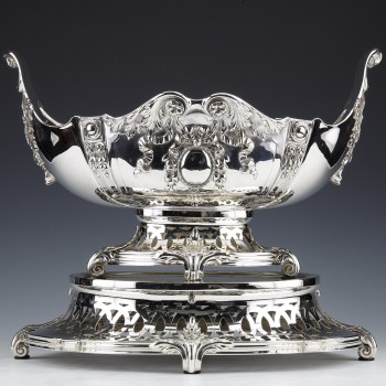 Solid silver centerpiece on its frame Germany late 19th century