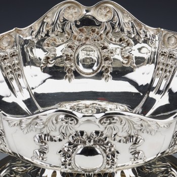 Solid silver centerpiece on its frame Germany late 19th century