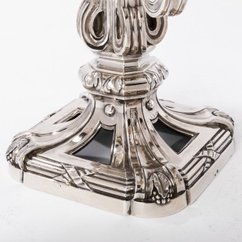 ED. TETARD - Pair of candelabras bottom solid silver vintage ART DECO,