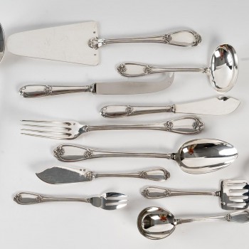 Silversmith HENIN - 120-piece solid silver cutlery set - Minerva