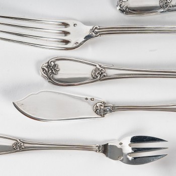 Silversmith HENIN - 120-piece solid silver cutlery set - Minerva