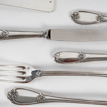 Silversmith HENIN - 120-piece solid silver cutlery set - Minerva