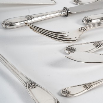 Silversmith HENIN - 120-piece solid silver cutlery set - Minerva