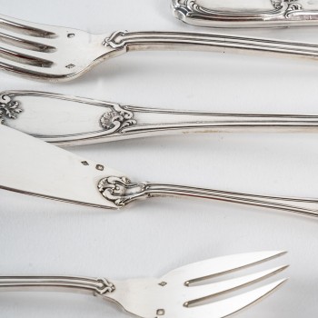 Silversmith HENIN - 120-piece solid silver cutlery set - Minerva