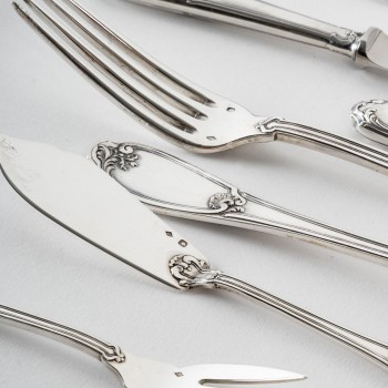 Silversmith HENIN - 120-piece solid silver cutlery set - Minerva