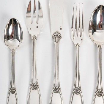 Silversmith HENIN - 120-piece solid silver cutlery set - Minerva